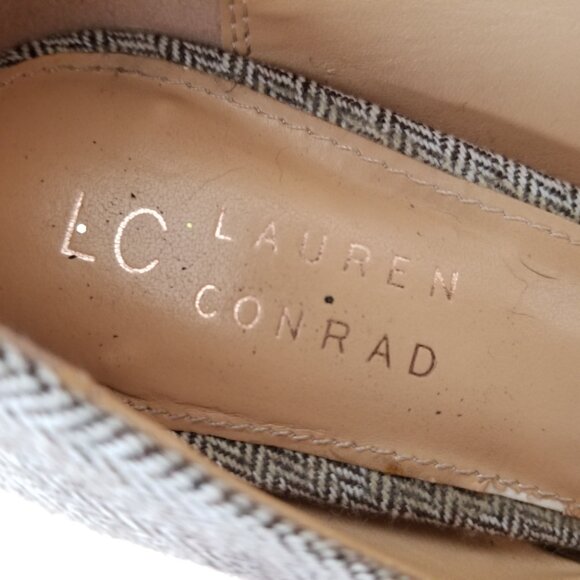 Lauren Conrad Classic Heels Cranberry Plaid {Brown & Beige} Pumps Women's Size 8 - Picture 7 of 9